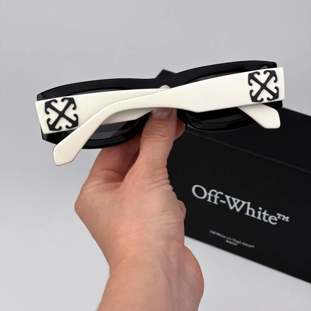 Off-White ORLANDO Men Sunglasses White/Black Oval Frame Model OERI13O 0107